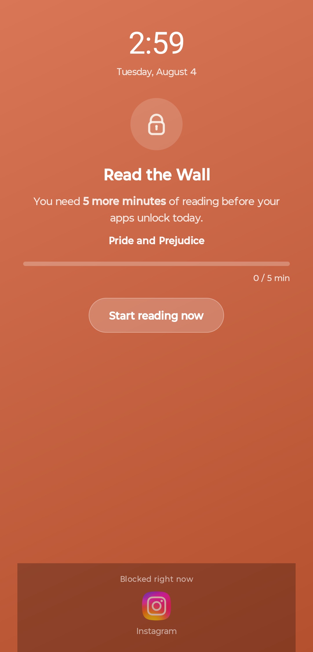 Readwall terracotta wall overlay blocking Instagram